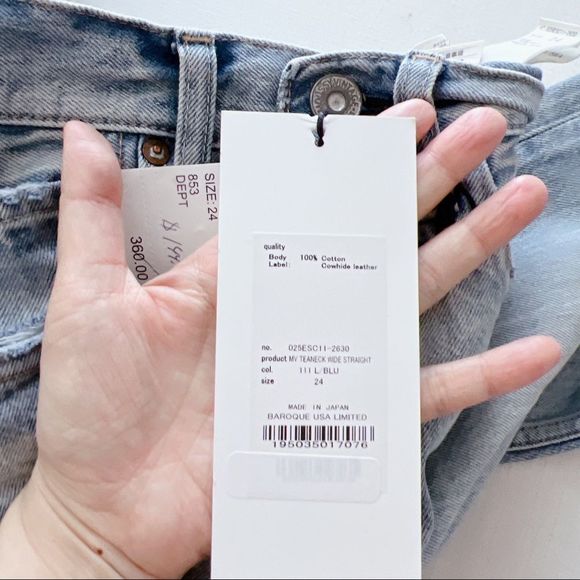 MOUSSY VINTAGE MV Teaneck Wide Straight Jeans size 24” in light/Blue - Picture 10 of 12